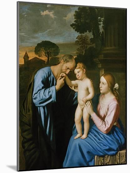 The Holy Family-Giovanni Battista Salvi da Sassoferrato-Mounted Giclee Print