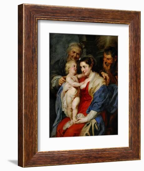 The Holy Famioy with Saint Anne-Peter Paul Rubens-Framed Giclee Print