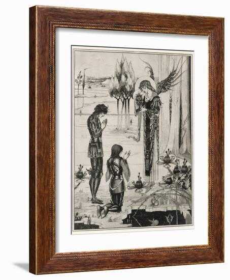 The Holy Grail is Achieved-Aubrey Beardsley-Framed Photographic Print