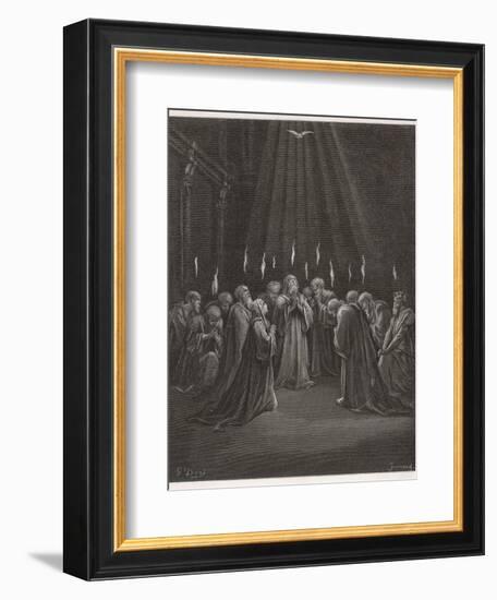 The Holy Spirit Descends on the Apostles and Their Associates with the Gift of Tongues-Gustave Dor?-Framed Photographic Print