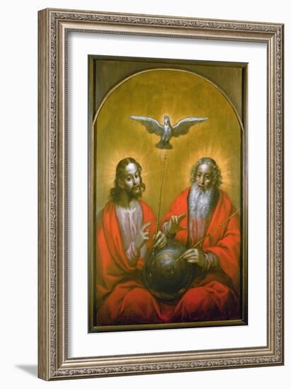 The Holy Spirit with a Model of Ptolemy's World, 1610-Hermann Han-Framed Giclee Print