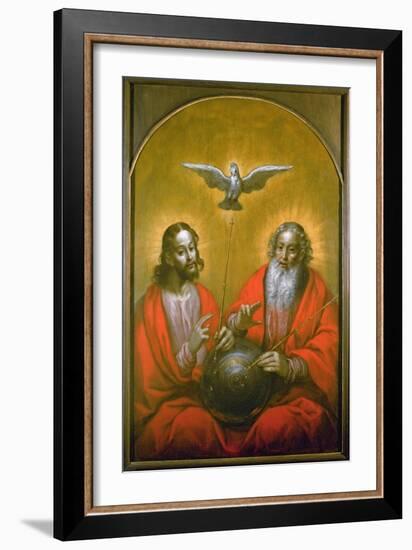 The Holy Spirit with a Model of Ptolemy's World, 1610-Hermann Han-Framed Giclee Print