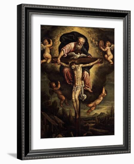 The Holy Trinity, Oil on Copper-Leandro Da Ponte Bassano-Framed Giclee Print