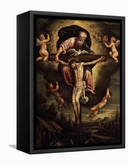 The Holy Trinity, Oil on Copper-Leandro Da Ponte Bassano-Framed Premier Image Canvas