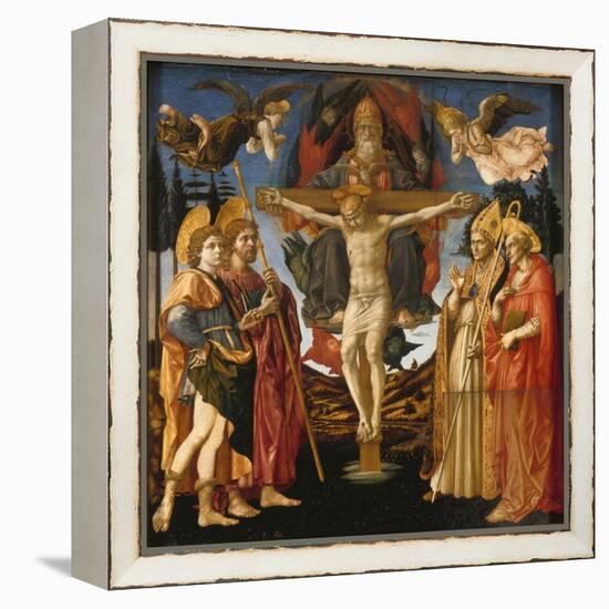 The Holy Trinity (Panel of the Pistoia Santa Trinità Altarpiec), 1455-1460-Francesco Di Stefano Pesellino-Framed Premier Image Canvas