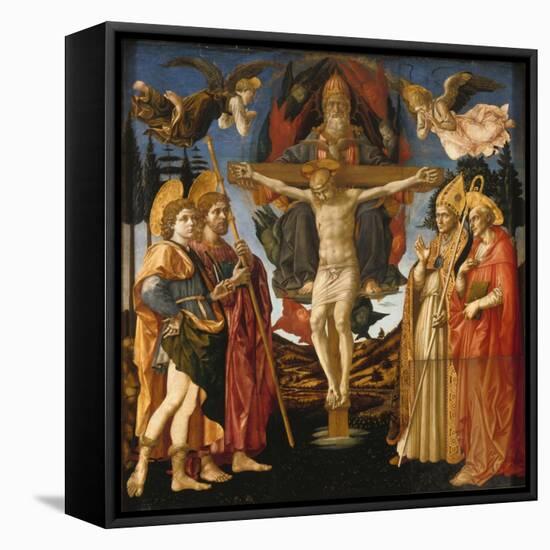 The Holy Trinity (Panel of the Pistoia Santa Trinità Altarpiec), 1455-1460-Francesco Di Stefano Pesellino-Framed Premier Image Canvas