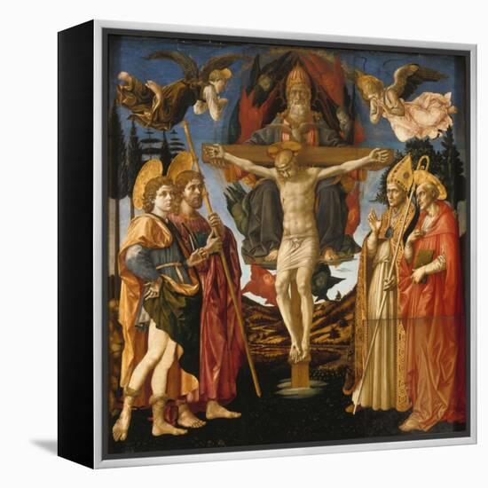 The Holy Trinity (Panel of the Pistoia Santa Trinità Altarpiec), 1455-1460-Francesco Di Stefano Pesellino-Framed Premier Image Canvas