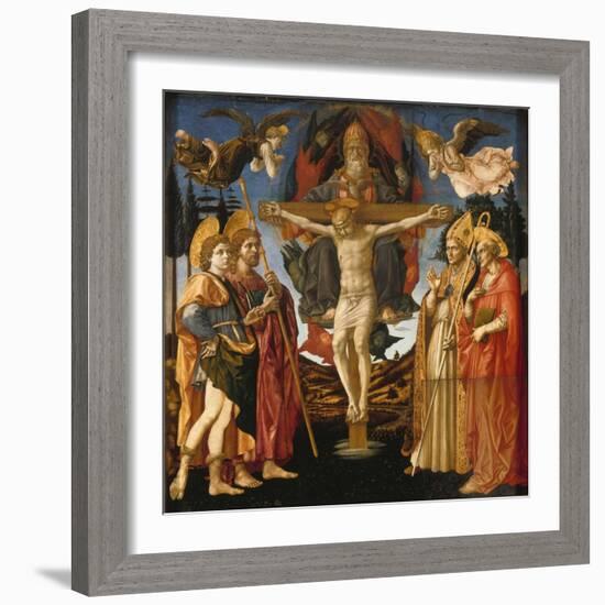 The Holy Trinity (Panel of the Pistoia Santa Trinità Altarpiec), 1455-1460-Francesco Di Stefano Pesellino-Framed Giclee Print