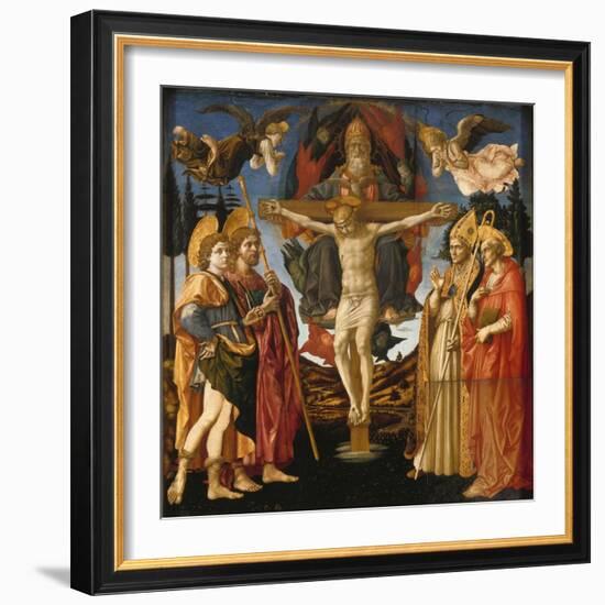 The Holy Trinity (Panel of the Pistoia Santa Trinità Altarpiec), 1455-1460-Francesco Di Stefano Pesellino-Framed Giclee Print