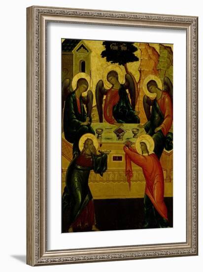 The Holy Trinity, Russian Icon, Novgorod School, 15th Century-null-Framed Giclee Print