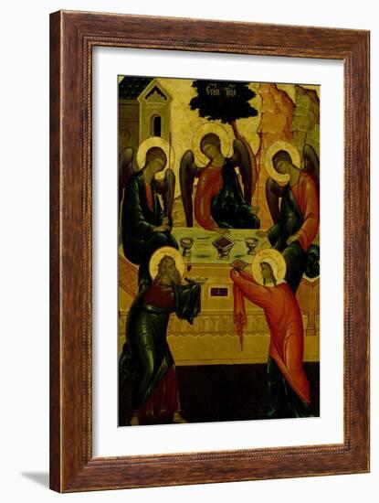 The Holy Trinity, Russian Icon, Novgorod School, 15th Century-null-Framed Giclee Print