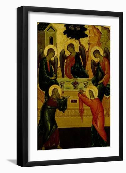 The Holy Trinity, Russian Icon, Novgorod School, 15th Century-null-Framed Giclee Print