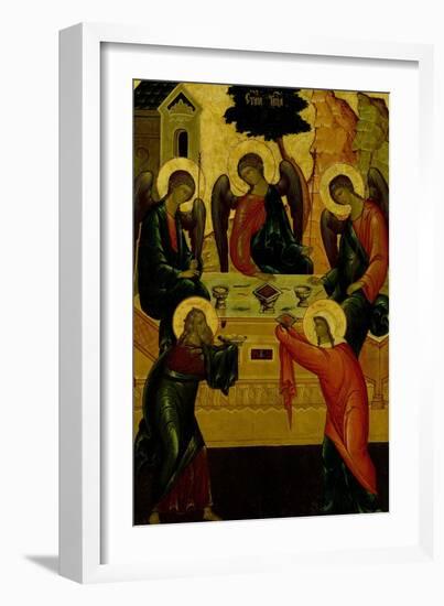 The Holy Trinity, Russian Icon, Novgorod School, 15th Century-null-Framed Giclee Print