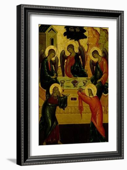 The Holy Trinity, Russian Icon, Novgorod School, 15th Century-null-Framed Giclee Print