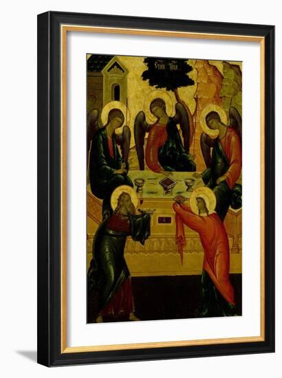 The Holy Trinity, Russian Icon, Novgorod School, 15th Century-null-Framed Giclee Print