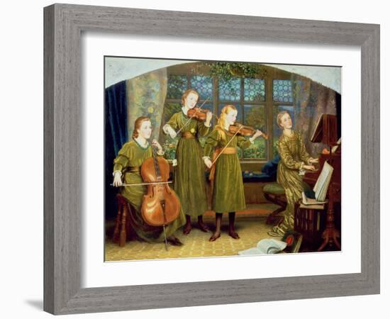 The Home Quartet: Mrs Vernon Lushington and Her Children, 1883-Arthur Hughes-Framed Giclee Print