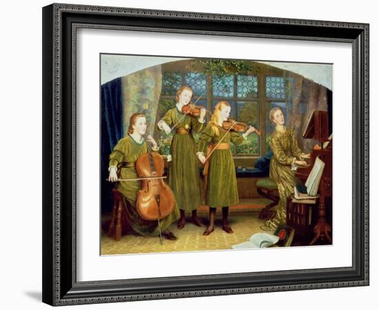 The Home Quartet: Mrs Vernon Lushington and Her Children, 1883-Arthur Hughes-Framed Giclee Print