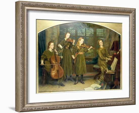 The Home Quartett, 1882 (Mrs.Vernon Lushington and her daughters)-Arthur Hughes-Framed Giclee Print