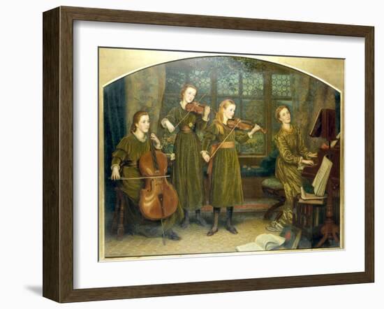 The Home Quartett, 1882 (Mrs.Vernon Lushington and her daughters)-Arthur Hughes-Framed Giclee Print