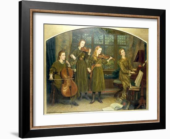 The Home Quartett, 1882 (Mrs.Vernon Lushington and her daughters)-Arthur Hughes-Framed Giclee Print