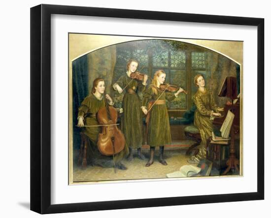 The Home Quartett, 1882 (Mrs.Vernon Lushington and her daughters)-Arthur Hughes-Framed Giclee Print