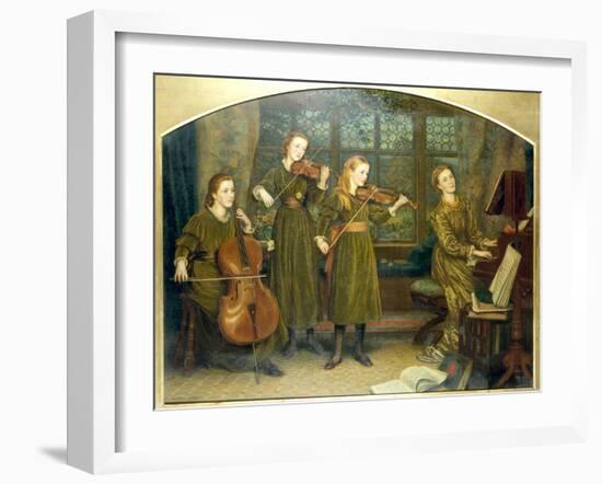 The Home Quartett, 1882 (Mrs.Vernon Lushington and her daughters)-Arthur Hughes-Framed Giclee Print