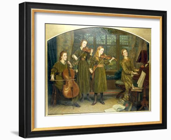 The Home Quartett, 1882 (Mrs.Vernon Lushington and her daughters)-Arthur Hughes-Framed Giclee Print