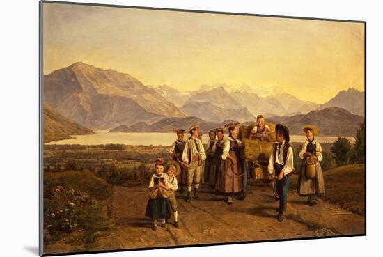 The Homecoming from the Harvest on Lake Zug, 1844-Ferdinand Georg Waldmuller-Mounted Giclee Print