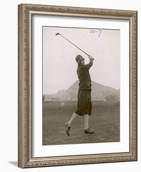 The Hon. Miriam Pease Playing Golf at North Berwick Links Scotland-null-Framed Photographic Print