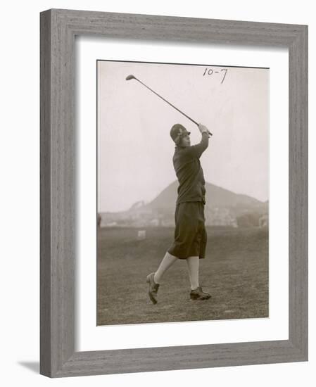 The Hon. Miriam Pease Playing Golf at North Berwick Links Scotland-null-Framed Photographic Print