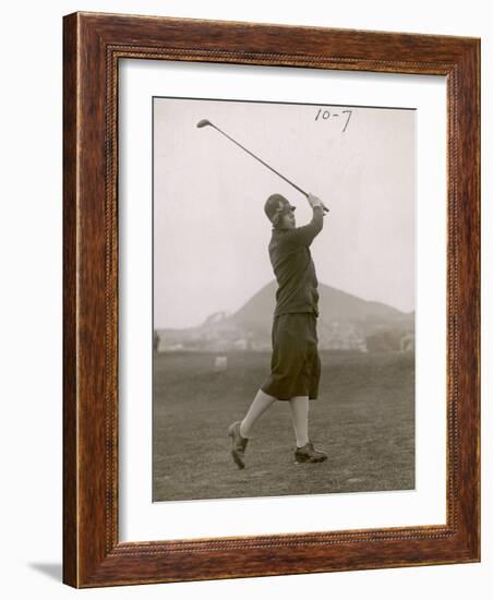 The Hon. Miriam Pease Playing Golf at North Berwick Links Scotland-null-Framed Photographic Print