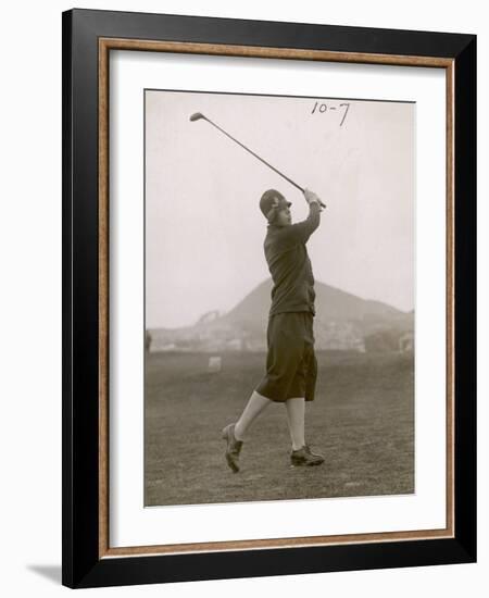 The Hon. Miriam Pease Playing Golf at North Berwick Links Scotland-null-Framed Photographic Print