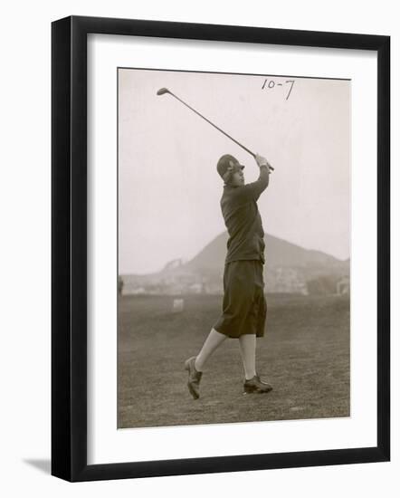 The Hon. Miriam Pease Playing Golf at North Berwick Links Scotland-null-Framed Photographic Print