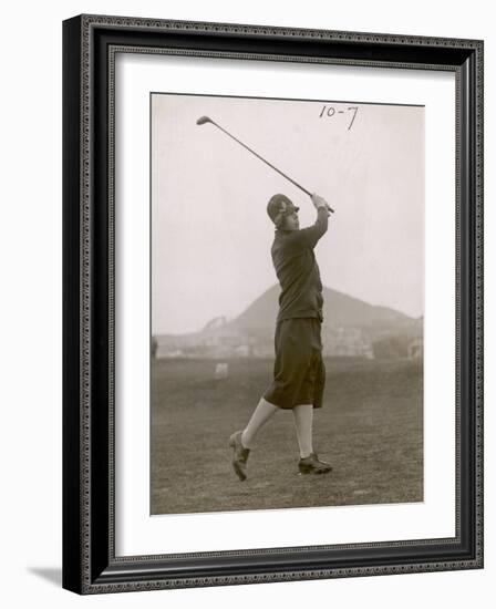 The Hon. Miriam Pease Playing Golf at North Berwick Links Scotland-null-Framed Photographic Print