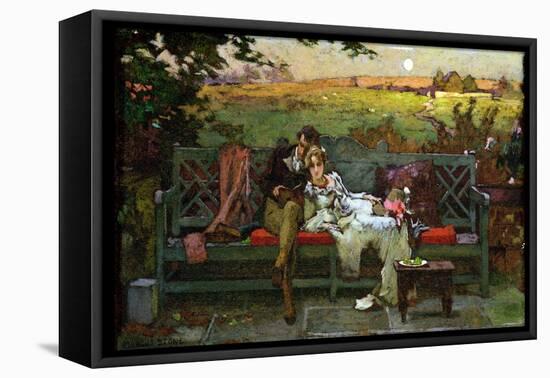 The Honeymoon (Oil on Board)-Marcus Stone-Framed Premier Image Canvas