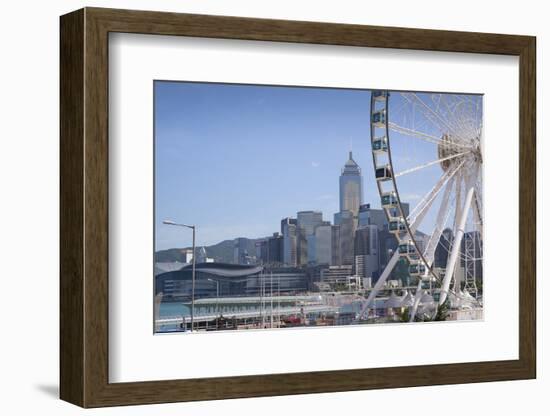 The Hong Kong Observation Wheel, Victoria Harbour, with the International Convention Centre, Hong K-Fraser Hall-Framed Photographic Print