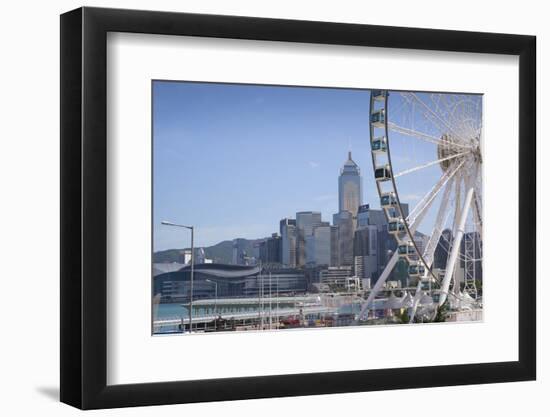 The Hong Kong Observation Wheel, Victoria Harbour, with the International Convention Centre, Hong K-Fraser Hall-Framed Photographic Print