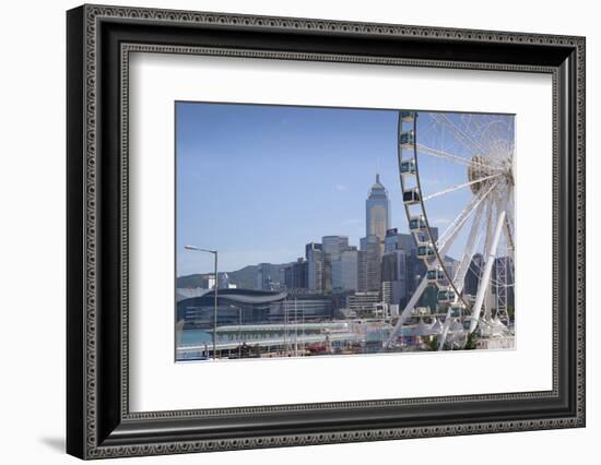 The Hong Kong Observation Wheel, Victoria Harbour, with the International Convention Centre, Hong K-Fraser Hall-Framed Photographic Print