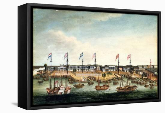 The Hongs at Canton, before 1820-George Chinnery-Framed Premier Image Canvas