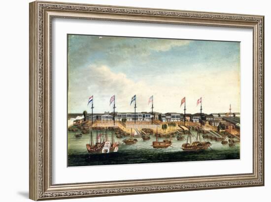 The Hongs at Canton, before 1820-George Chinnery-Framed Giclee Print