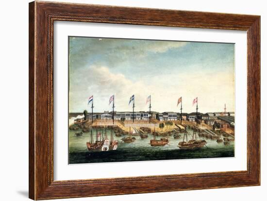 The Hongs at Canton, before 1820-George Chinnery-Framed Giclee Print