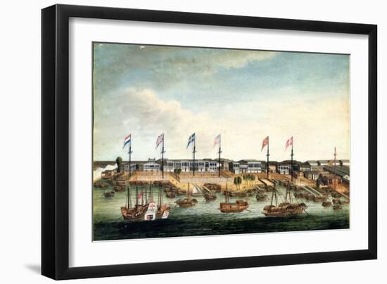 The Hongs at Canton, before 1820-George Chinnery-Framed Giclee Print