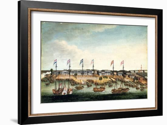 The Hongs at Canton, before 1820-George Chinnery-Framed Giclee Print