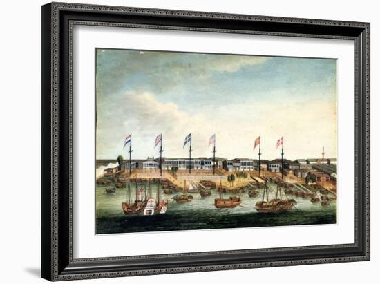 The Hongs at Canton, before 1820-George Chinnery-Framed Giclee Print