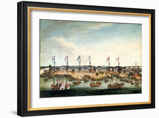 The Hongs at Canton, before 1820-George Chinnery-Framed Giclee Print