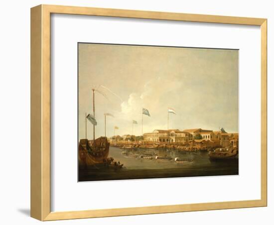 The Hongs at Canton from the South East, with a Regatta on the Pearl River-Thomas Daniell-Framed Giclee Print