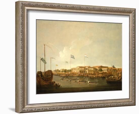 The Hongs at Canton from the South East, with a Regatta on the Pearl River-Thomas Daniell-Framed Giclee Print