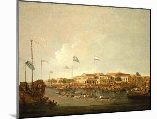 The Hongs at Canton from the South East, with a Regatta on the Pearl River-Thomas Daniell-Mounted Giclee Print