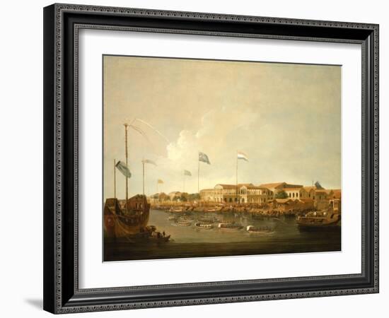 The Hongs at Canton from the South East, with a Regatta on the Pearl River-Thomas Daniell-Framed Giclee Print