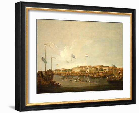 The Hongs at Canton from the South East, with a Regatta on the Pearl River-Thomas Daniell-Framed Giclee Print